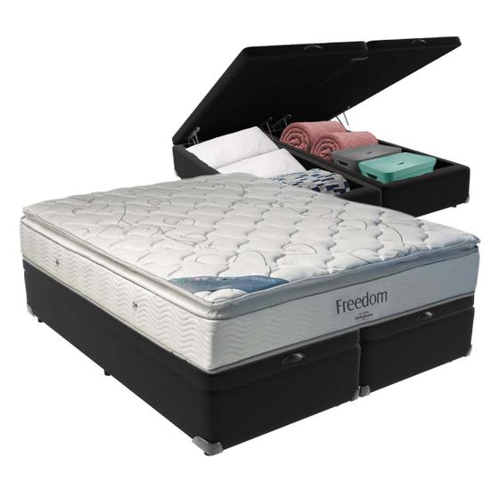 Imagem de Cama Box com Baú King e Colchão Freedom Ortobom D33