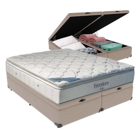 Imagem de Cama Box com Baú King e Colchão Freedom Ortobom D33