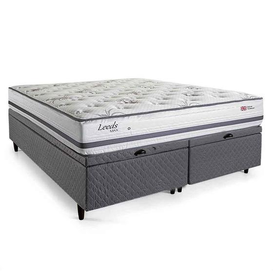 Imagem de Cama Box com Baú King Herval Leeds, Molas Maxspring, 76x193x203cm