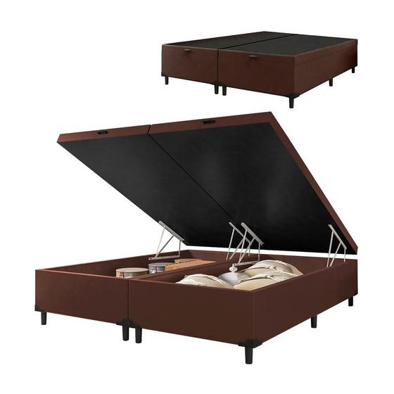 Imagem de Cama Box com Baú Queen 1,58m Prince Suede Marrom