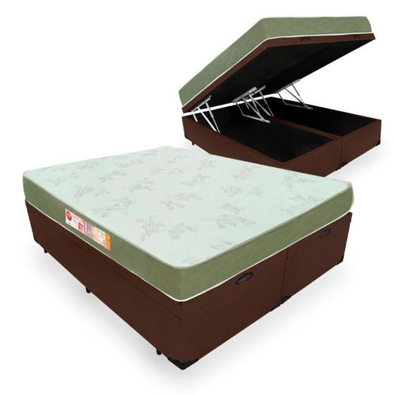 Imagem de Cama Box Com Baú Queen + Colchão De Espuma D33 - Castor - Sleep Max 158cm 
