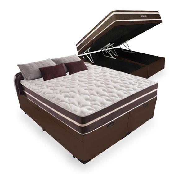 Imagem de Cama Box com Baú Queen + Colchão de molas - Anjos - Classic Superlastic 158cm