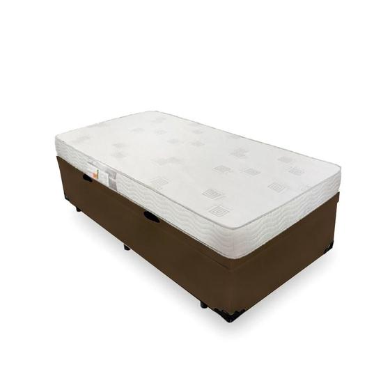 Imagem de Cama Box Com Baú Solteiro + Colchão De Espuma D23 - Ortobom - Light Liso 88x188x54cm