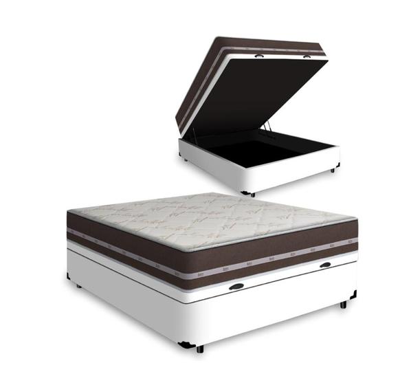 Imagem de Cama Box Com Baú Viúva + Colchão De Molas - Anjos - Classic Superlastic 128x188x64cm