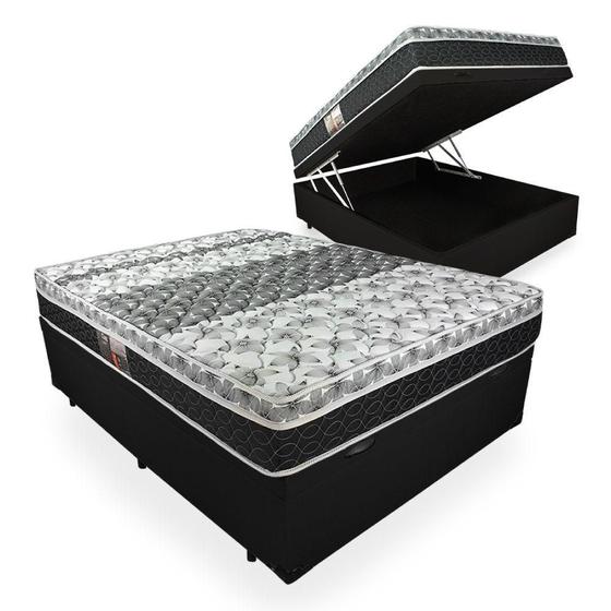 Imagem de Cama Box Com Baú Viúva + Colchão De Molas - Castor - Class Bonnel One Face 128cm 