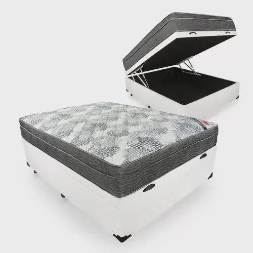 Imagem de Cama Box Com Baú Viúva + Colchão De Molas Ensacadas - Ortobom - iso SuperPocket 128cm