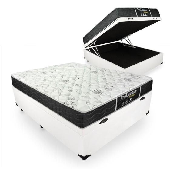 Imagem de Cama Box Com Baú Viúva + Colchão De Molas - Probel - Prodormir Sleep Black 128cm 