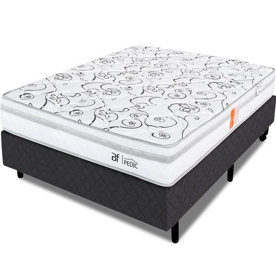 Imagem de Cama Box com Colchão Casal Ortopédico Firme Espuma D28 138x188m BF Colchões
