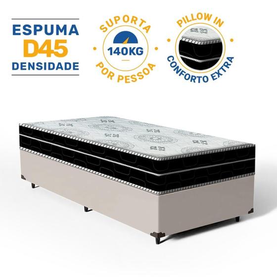 Imagem de Cama Box com Colchão de Espuma D45 Pillow In Anjos OrtoConfort Solteiro 78cm