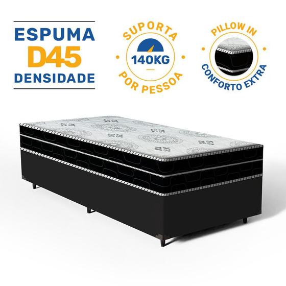 Imagem de Cama Box com Colchão de Espuma D45 Pillow In Anjos OrtoConfort Solteiro 78cm