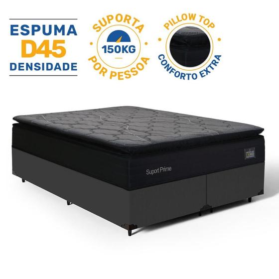 Imagem de Cama Box com Colchão de Espuma D45 Pillow Top Suport Prime Queen 158cm