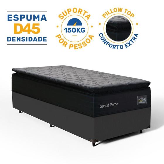 Imagem de Cama Box com Colchão de Espuma D45 Pillow Top Suport Prime Solteiro 88cm