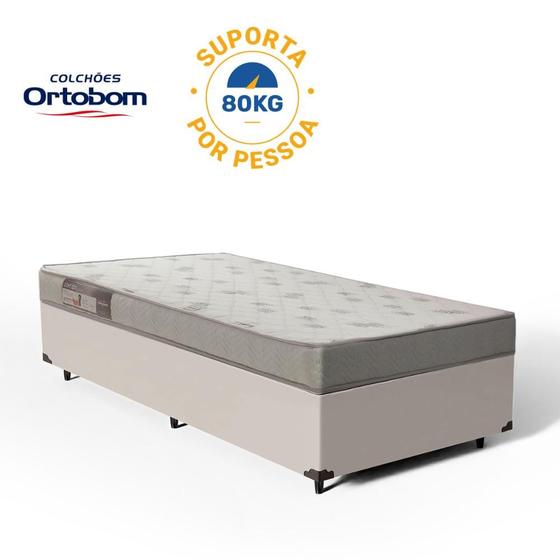 Cama Box com Colchão de Espuma Ortobom Light Liso Solteiro 78cm Menor preço em Cama Box com Colchão de Espuma Ortobom Light Liso Solteiro 78cm