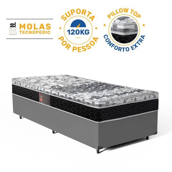 Imagem de Cama Box com Colchão de Molas Castor Class Tecnopedic Solteiro King 96cm