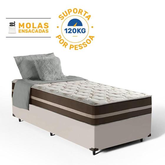 Imagem de Cama Box com Colchão de Molas Ensacadas Classic Solteiro 78cm