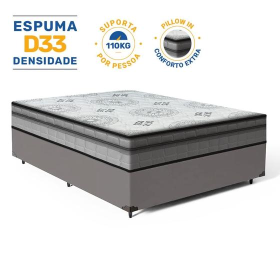 Imagem de Cama Box com Colchão Espuma D33 Pillow In Anjos Ortosleep Casal 138x188x57cm