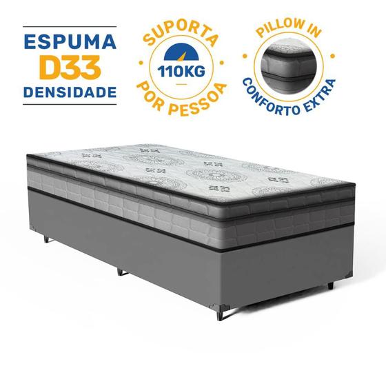 Imagem de Cama Box com Colchão Espuma D33 Pillow In Anjos Ortosleep Solteiro 78x188x57cm