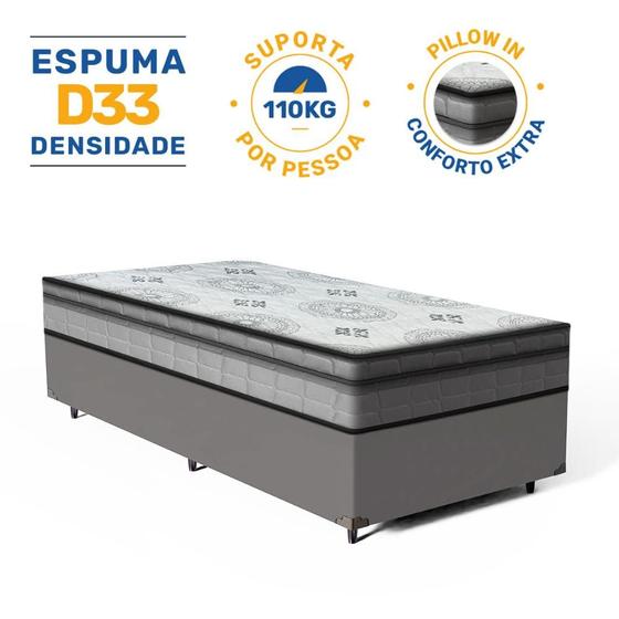 Imagem de Cama Box com Colchão Espuma D33 Pillow In Anjos Ortosleep Solteiro King 96x203x57cm