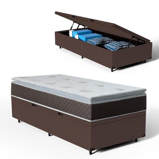 Imagem de Cama Box com Colchão Nivus Espuma D33 Com Pillow Top Solteiro 88cm