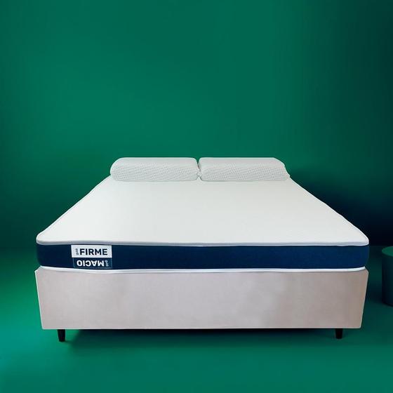 Imagem de Cama Box com Colchão Queen Guldi Duplo D28 e 2 Travesseiros Guldi Soft Nasa Branco e Bege