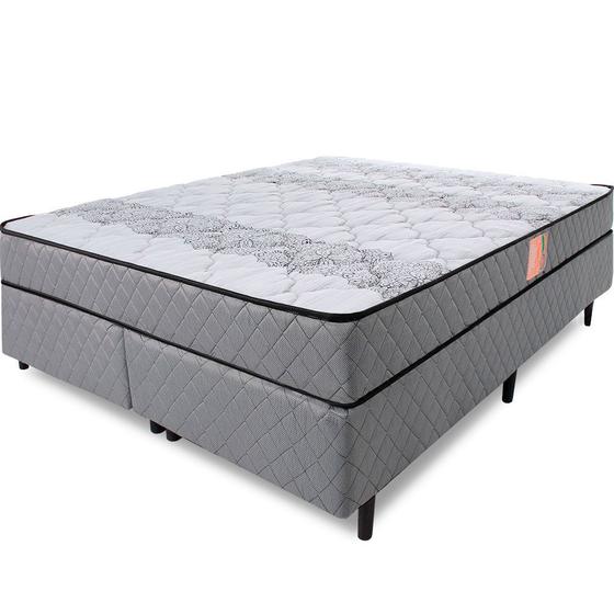 Imagem de Cama Box com Colchão Queen Ortopédico Firme Espuma D33 Antialérgico 158x198x51cm - BF Colchões