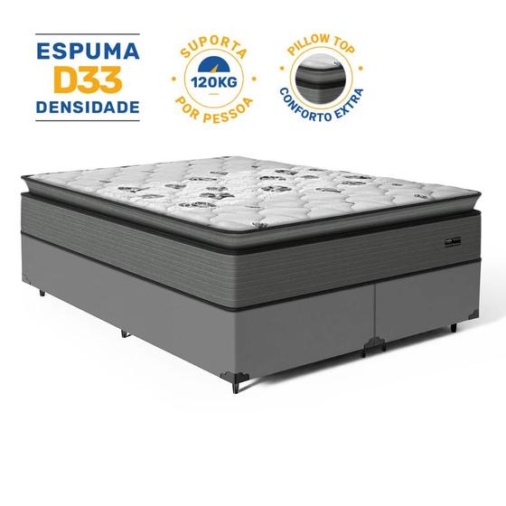 Imagem de Cama Box com Colchão Resistence Espuma D33 Pillow Top Queen 158cm