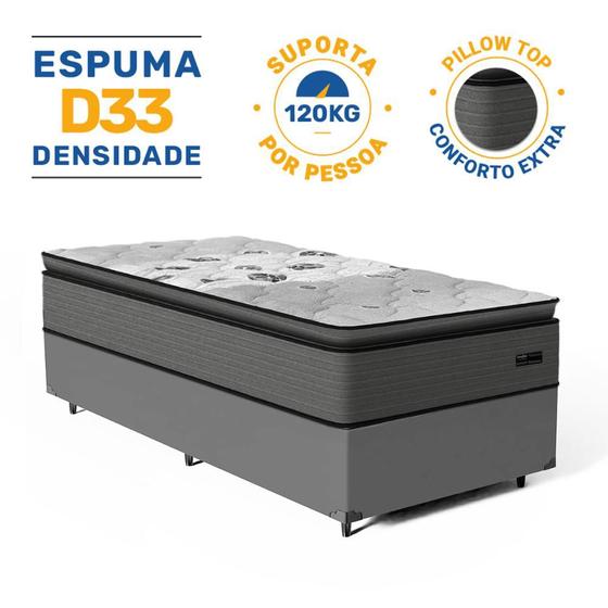 Imagem de Cama Box com Colchão Resistence Espuma D33 Pillow Top Solteiro 88cm