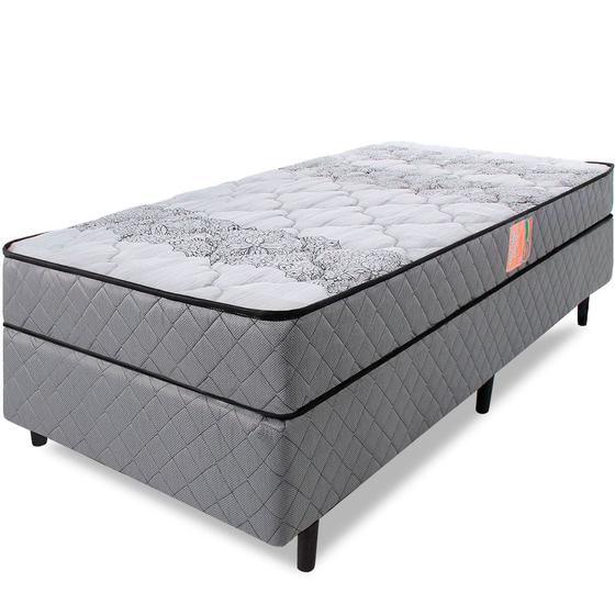 Imagem de Cama Box com Colchão Solteiro Ortopédico Firme Espuma D33 Antialérgico 88x188x51cm - BF Colchões
