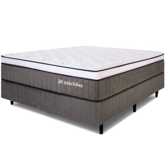 Imagem de Cama Box com Colchão Viúva Molas Ensacadas Espuma D33 e Pillow de Visco Power Sleep 128x188cm - BF Colchões