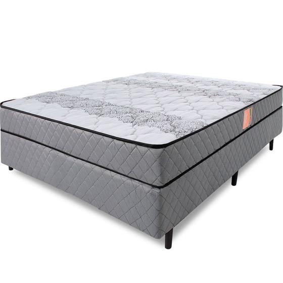 Imagem de Cama Box com Colchão Viúva Ortopédico Firme Espuma D33 Antialérgico 128x188x51cm - BF Colchões