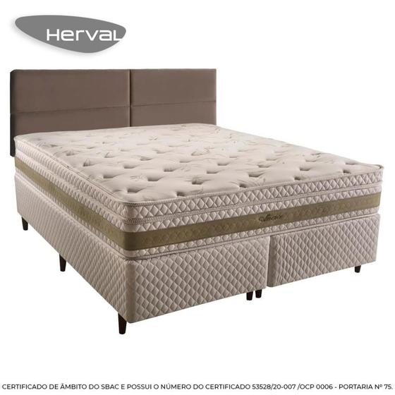 Cama Box com Painel Montável Herval King Amore, 67x193x203 cm, Molas