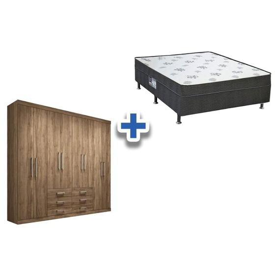 Imagem de Cama Box Conjugada Casal Union + Guarda Roupa Master 8.6 Atacama