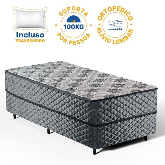 Imagem de Cama Box Conjugada de Espuma Ortopédica Unique Solteiro 88cm
