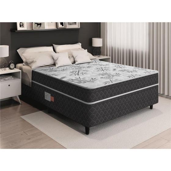 Imagem de Cama Box Conjugada Ortopedica Casal D26  com Travesseiros- Lucas Home - Unique 138x188x64cm