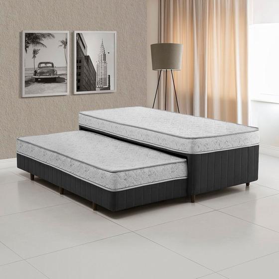 Imagem de Cama Box Conjugada Solteiro com Auxiliar