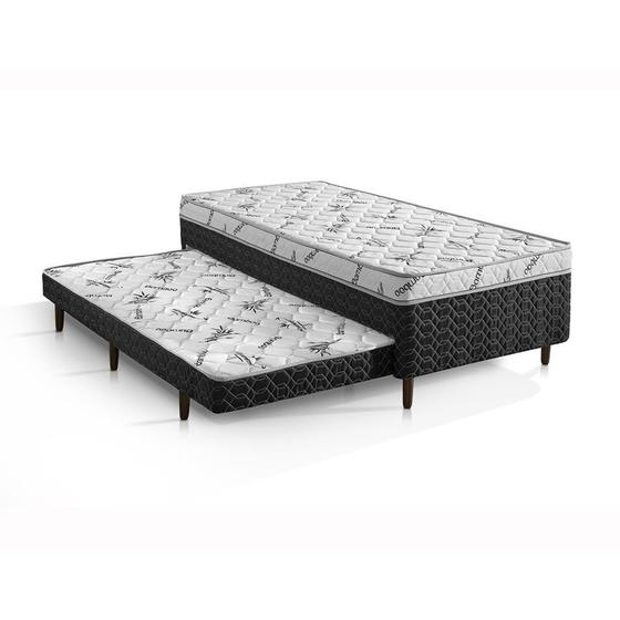 Imagem de Cama Box Conjugada Solteiro D-28 com Auxiliar 188cm X 88cm X 58cm Elite