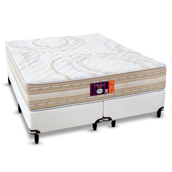 Cama Box Cosmopolita com Colchão Barcelona King Size - Molas LFK - 193x203 Menor preço em Cama Box Cosmopolita com Colchão Barcelona King Size - Molas LFK - 193x203