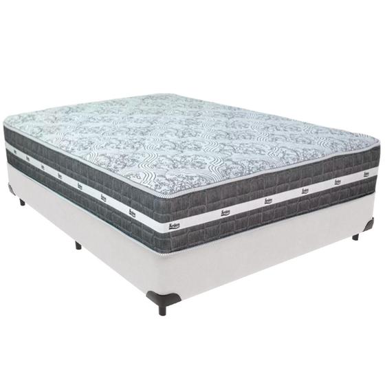 Imagem de Cama Box e Colchão Black Graphite Molas Ensacadas Casal Anjos