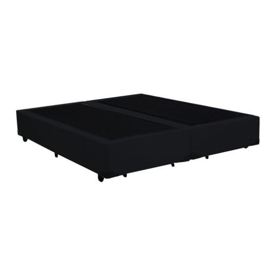 Imagem de Cama Box King Bipartido AColchoes Suede Preto 40x193x203