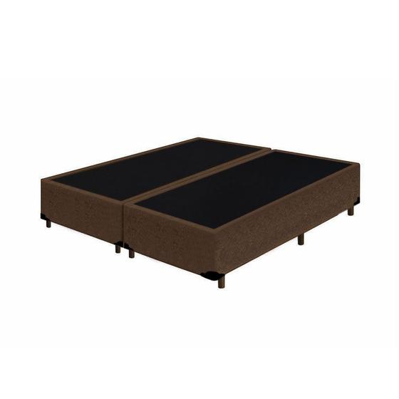 Imagem de Cama Box King Bipartido King Design Suede Marrom 193x203x40