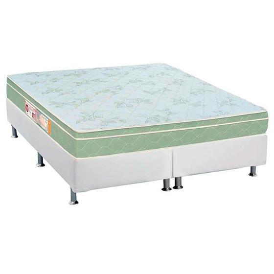 Imagem de Cama Box King: Colchão Espuma Castor D33 Sleep Max + Base CRC Courano White(193x203)