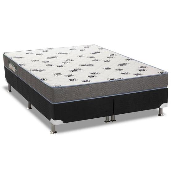 Imagem de Cama Box King: Colchão Espuma D33 Ortobom  Light + Base CRC Courano Black(186x198)