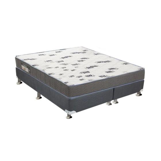 Imagem de Cama Box King: Colchão Espuma D33 Ortobom  Light + Base CRC Suede Gray(186x198)