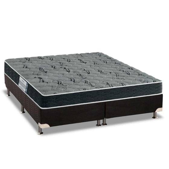 Imagem de Cama Box King: Colchão Espuma D33 Probel  ProDormir Advanced Mega Resistente + Base CRC Suede Black(193x203)