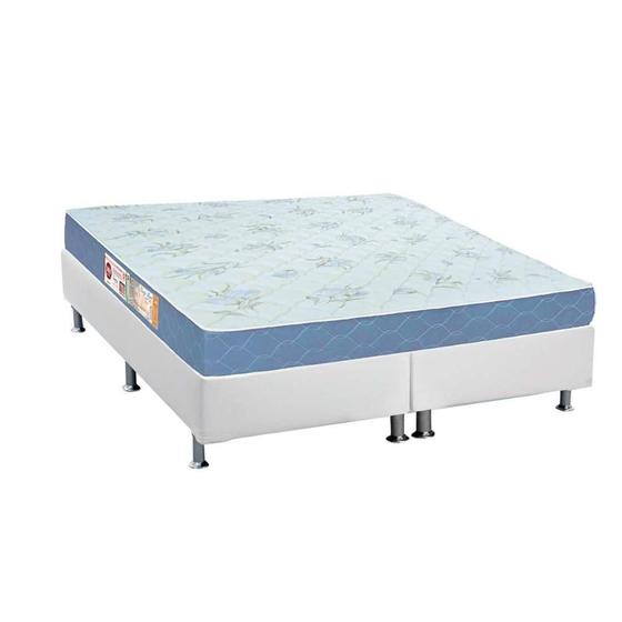 Imagem de Cama Box King: Colchão Espuma D45 Castor Sleep Max + Base CRC Courano White(193x203)