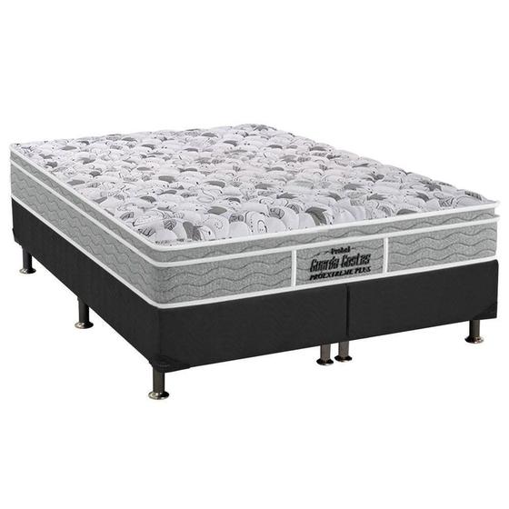 Imagem de Cama Box King: Colchão Espuma D45 Probel Anatômico Guarda Costas Próextreme Plus + Base CRC Suede Gray (193x203)