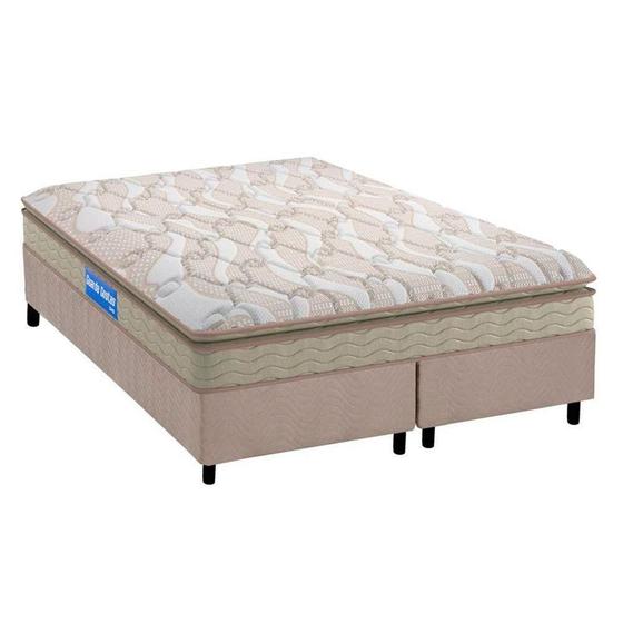 Imagem de Cama Box King: Colchão Espuma D45 Probel Guarda Costas + Base CRC Suede Clean(193x203)