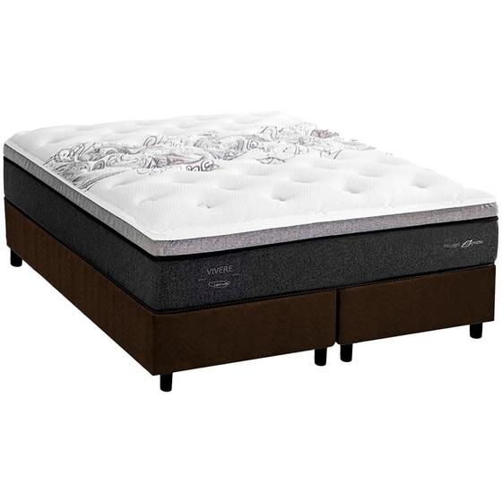 Imagem de Cama Box King + Colchão Herval C1629 Viscogel Molas Ensacadas 193x203x73