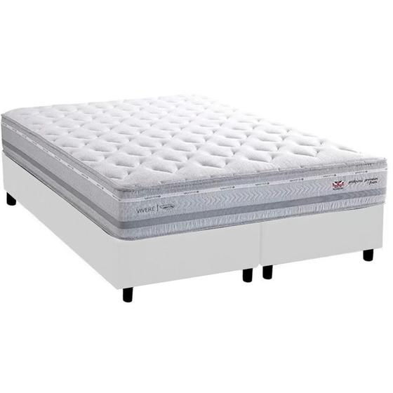 Imagem de Cama Box King + Colchão Herval C1662 Molas Maxspring 193x203x73