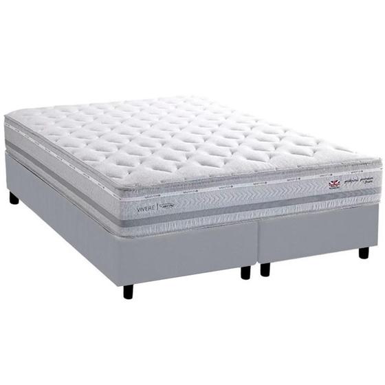 Imagem de Cama Box King + Colchão Herval C1662 Molas Maxspring 193x203x73